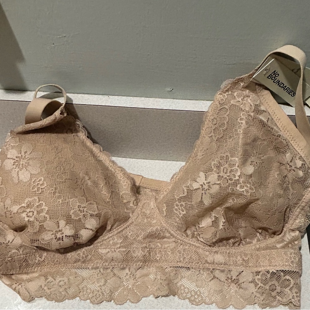 No Boundaries Lace Bralette in Beige